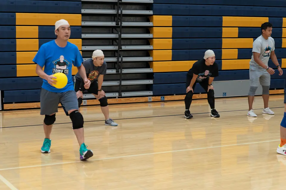 Halloween Tournament players together on the court